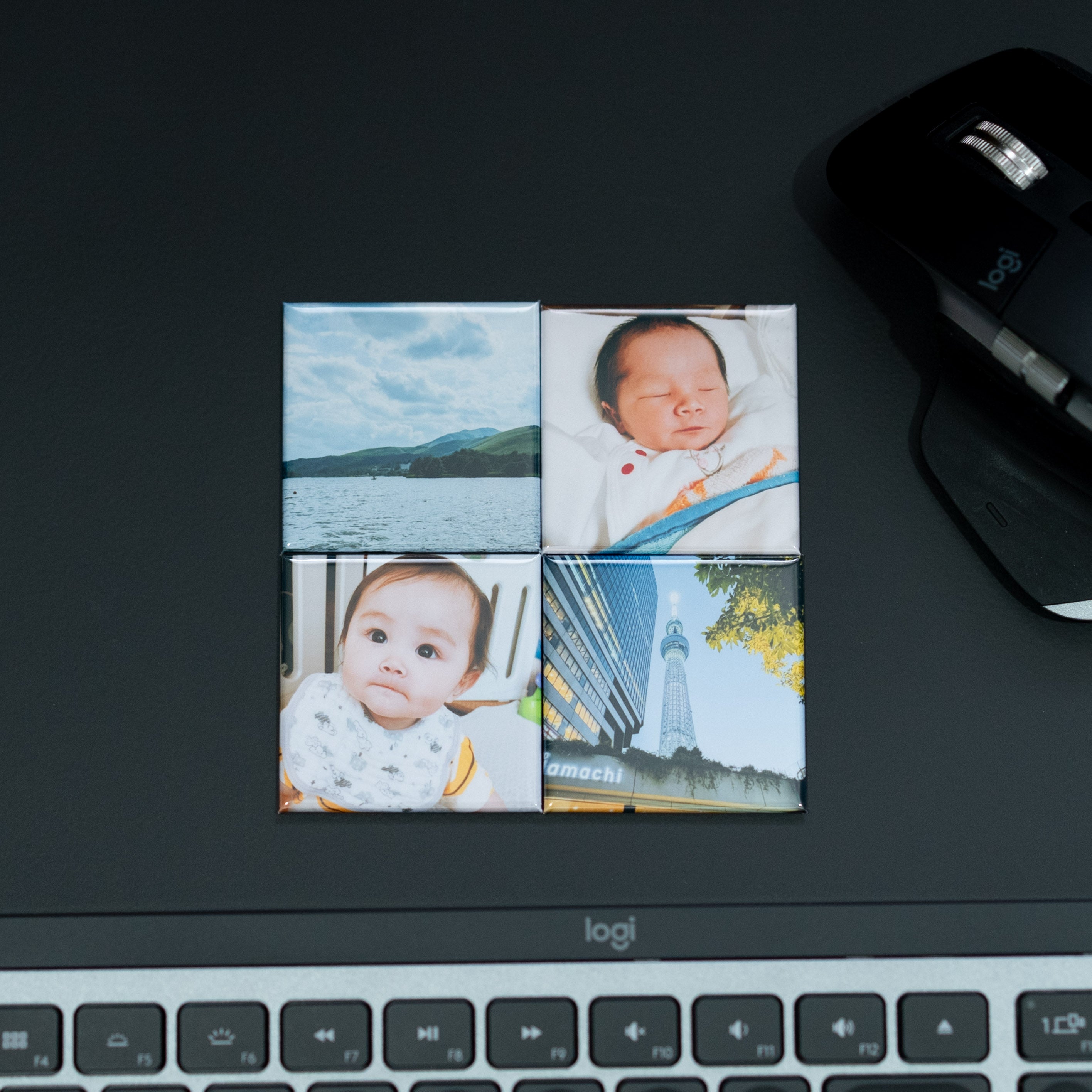 MAGME プロ品質 フィルム風レタッチ オーダーメイド フォトマグネット 正方形 4個セット