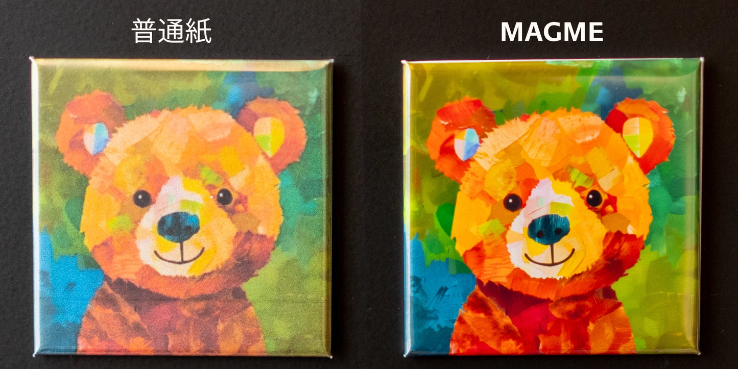 MAGME プロ品質 オーダーメイド フォトマグネット 正方形 2個セット